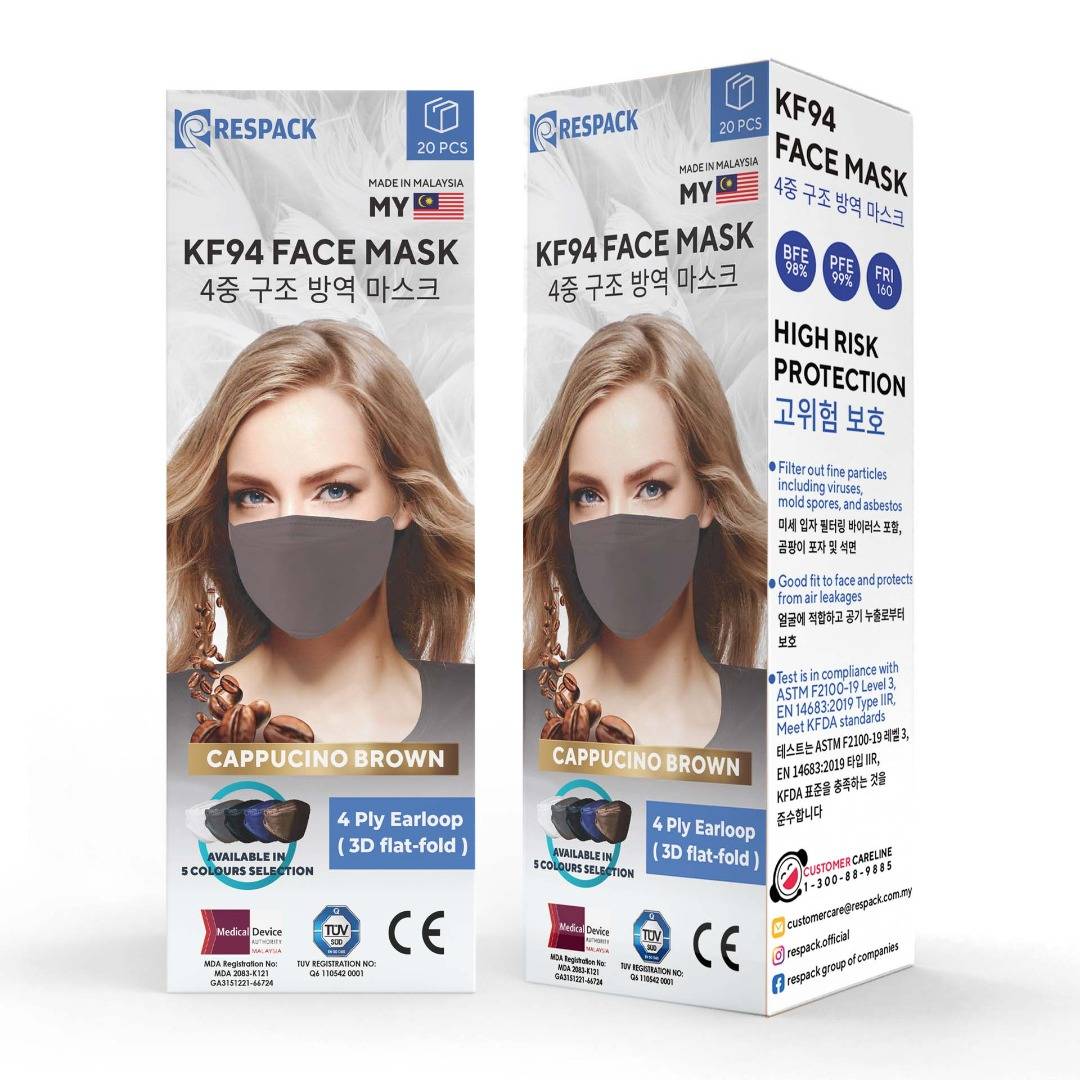 Respack KF94 Face Mask 20's (Solid Colour Series)
